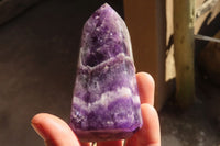 Polished Chevron Amethyst Crystals x 3 From Zambia - Toprock Gemstones and Minerals 