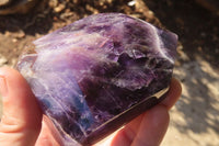 Polished Chevron Amethyst Crystals x 3 From Zambia - Toprock Gemstones and Minerals 