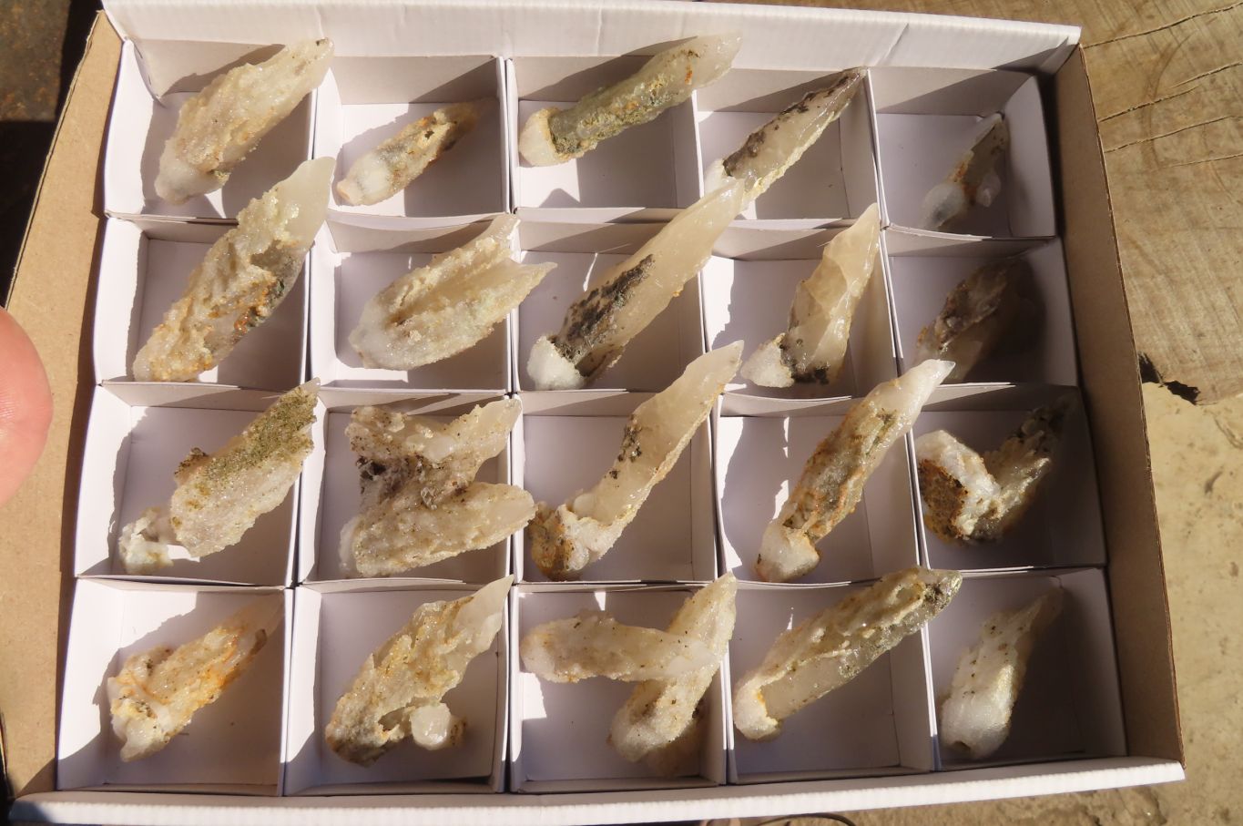 Natural Drusy Quartz Coated Calcite Pseudomorph Specimens x 20 From Alberts Mountain, Lesotho - Toprock Gemstones and Minerals 