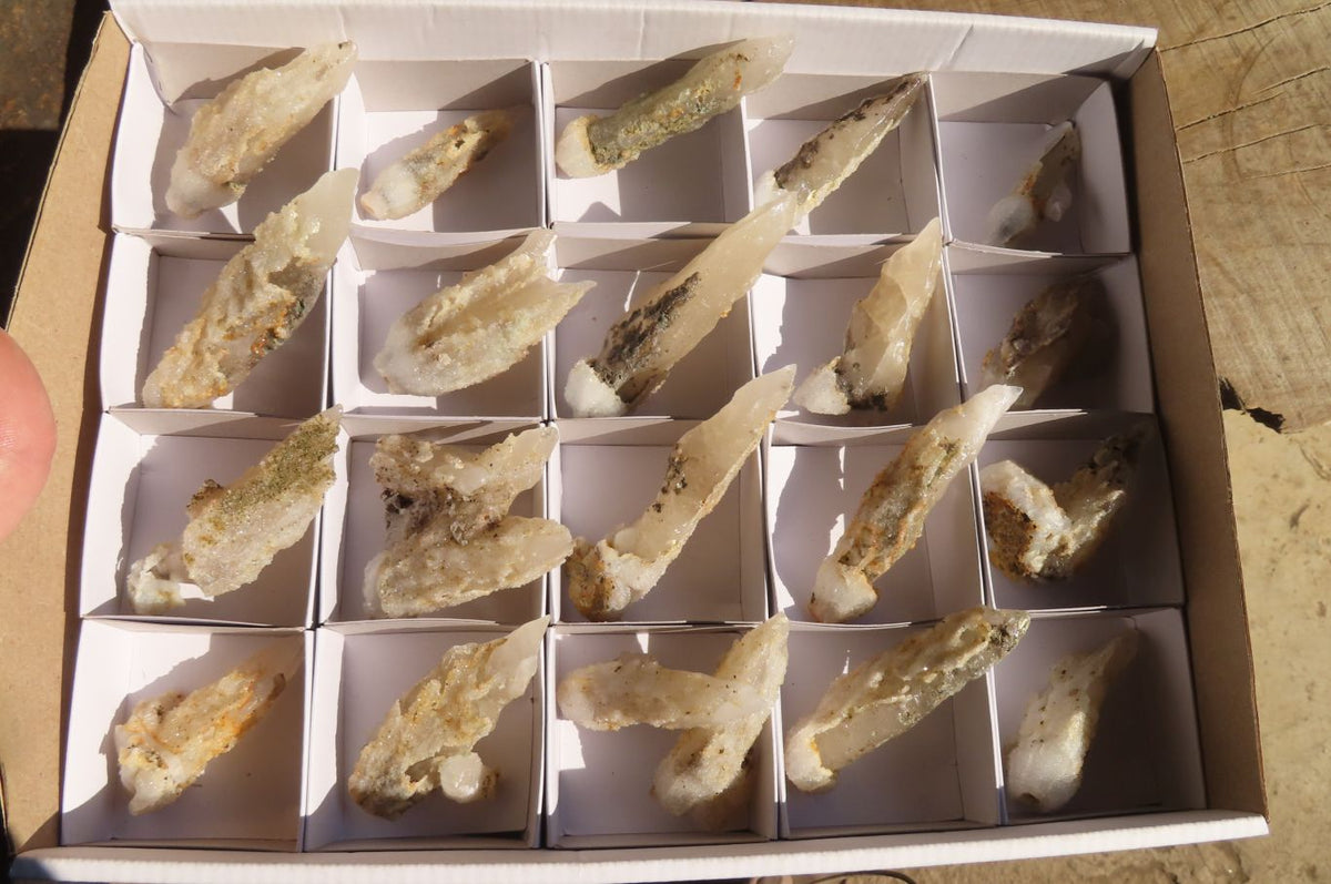 Natural Drusy Quartz Coated Calcite Pseudomorph Specimens x 20 From Alberts Mountain, Lesotho - Toprock Gemstones and Minerals 