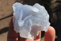 Natural Etched Blue Chalcedony Specimens x 12 From Nsanje, Malawi - Toprock Gemstones and Minerals 