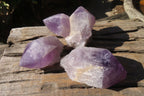 Polished Jacaranda Amethyst Crystals x 4 From Mumbwa, Zambia - Toprock Gemstones and Minerals 