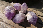 Polished Jacaranda Amethyst Crystals x 4 From Mumbwa, Zambia - Toprock Gemstones and Minerals 