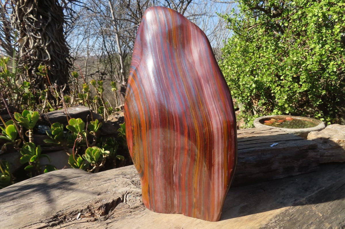 Polished XXL Banded Tiger Iron Jasper Display Piece x 1 From South Africa - Toprock Gemstones and Minerals 