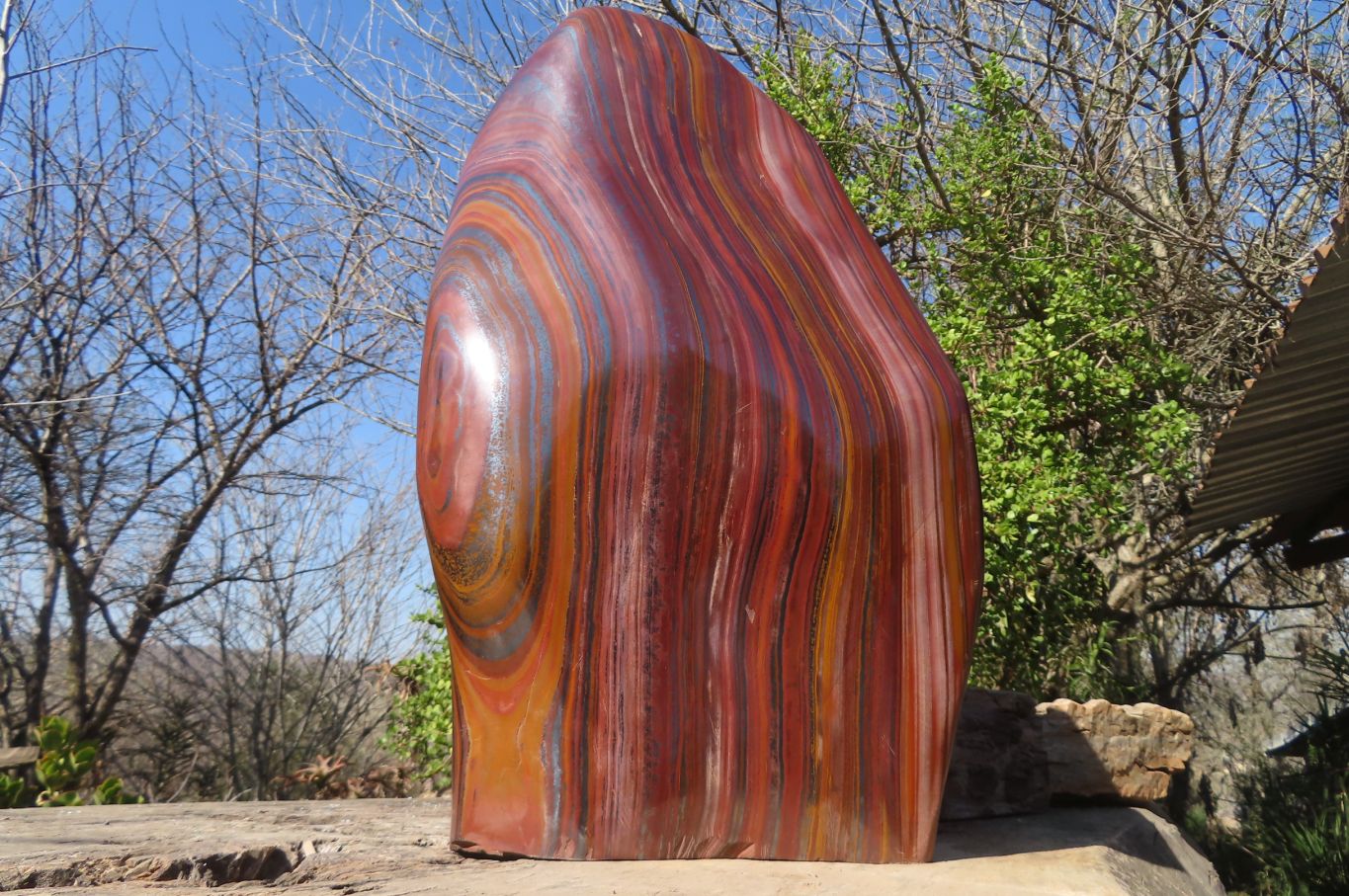 Polished XXL Banded Tiger Iron Jasper Display Piece x 1 From South Africa - Toprock Gemstones and Minerals 