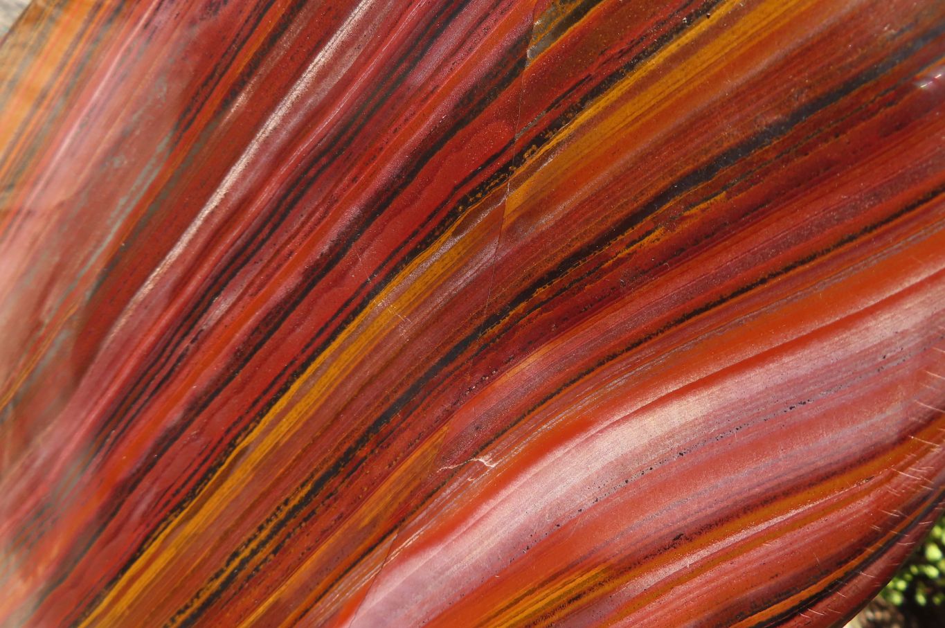 Polished XXL Banded Tiger Iron Jasper Display Piece x 1 From South Africa - Toprock Gemstones and Minerals 