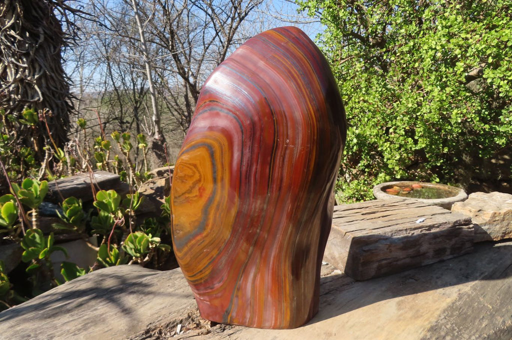 Polished XXL Banded Tiger Iron Jasper Display Piece x 1 From South Africa - Toprock Gemstones and Minerals 