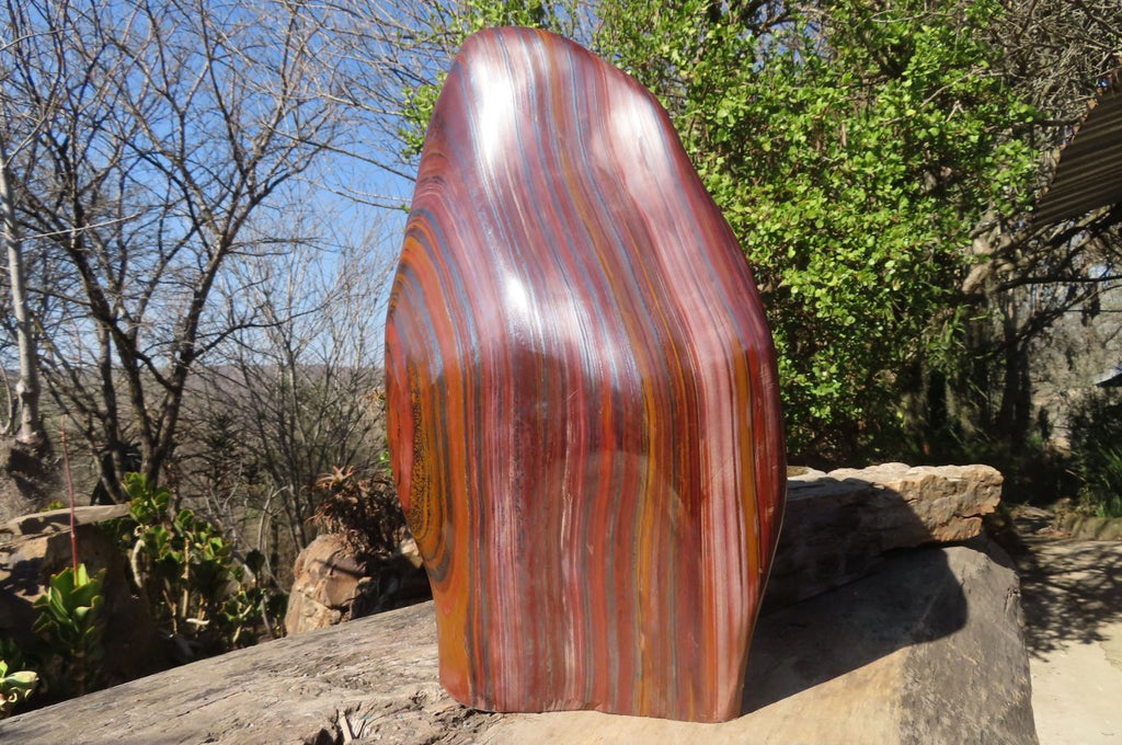 Polished XXL Banded Tiger Iron Jasper Display Piece x 1 From South Africa - Toprock Gemstones and Minerals 
