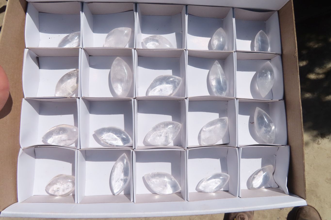 Polished Clear Quartz "Angel Tears" Pendant Pieces x 20 From Madagascar - Toprock Gemstones and Minerals 