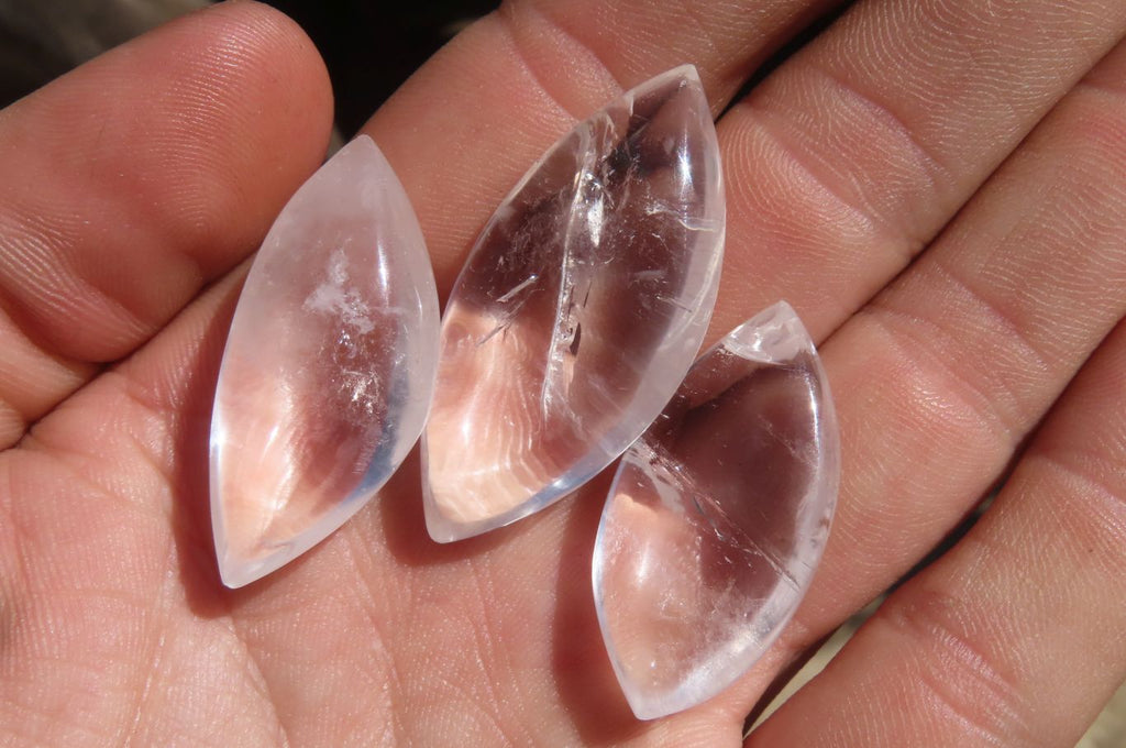 Polished Clear Quartz "Angel Tears" Pendant Pieces x 20 From Madagascar - Toprock Gemstones and Minerals 