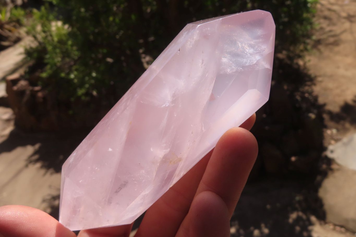 Polished Rose Quartz Crystals x 3 From Madagascar - Toprock Gemstones and Minerals 
