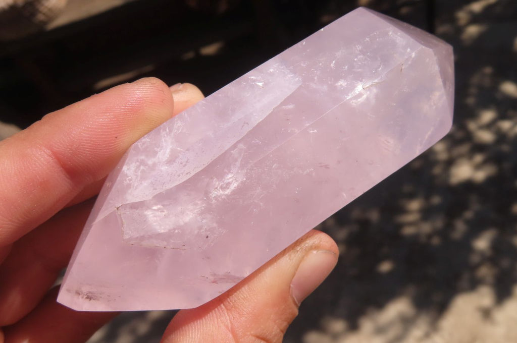 Polished Rose Quartz Crystals x 3 From Madagascar - Toprock Gemstones and Minerals 