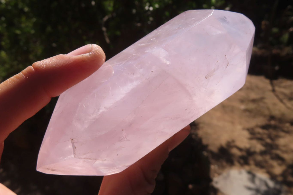 Polished Rose Quartz Crystals x 3 From Madagascar - Toprock Gemstones and Minerals 