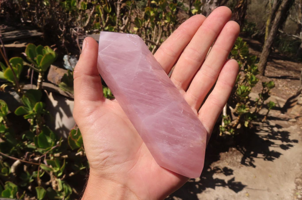 Polished Rose Quartz Crystals x 3 From Madagascar - Toprock Gemstones and Minerals 