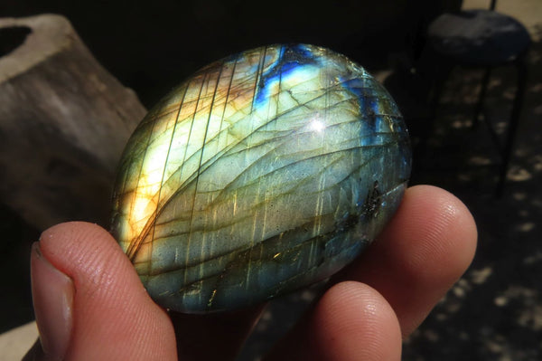 Polished Labradorite Galet / Palm Stones x 12 From Tulear, Madagascar - Toprock Gemstones and Minerals 
