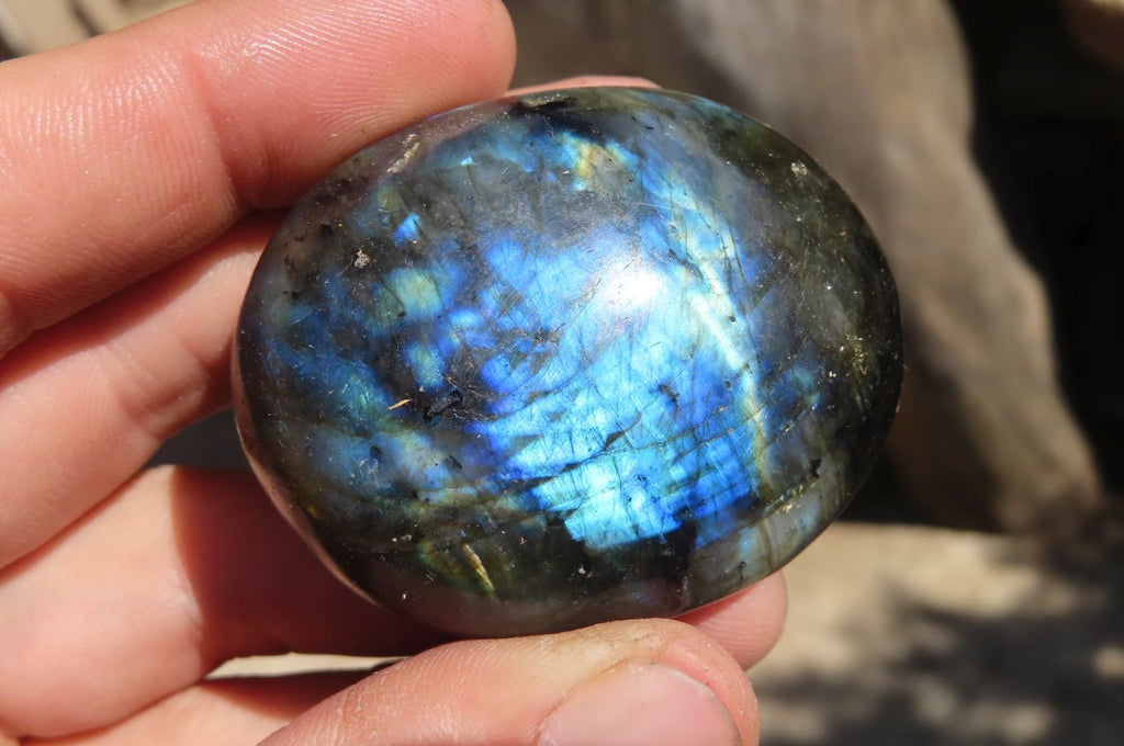 Polished Labradorite Galet / Palm Stones x 12 From Tulear, Madagascar - Toprock Gemstones and Minerals 