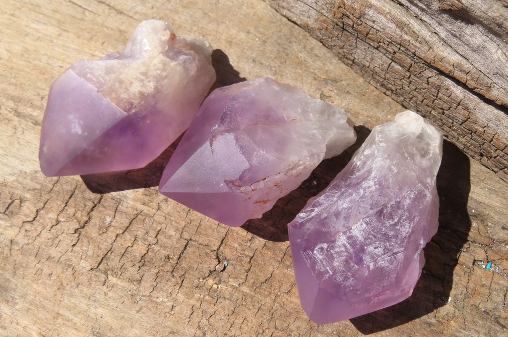 Polished Jacaranda Amethyst Crystals x 12 From Mumbwa, Zambia - Toprock Gemstones and Minerals 