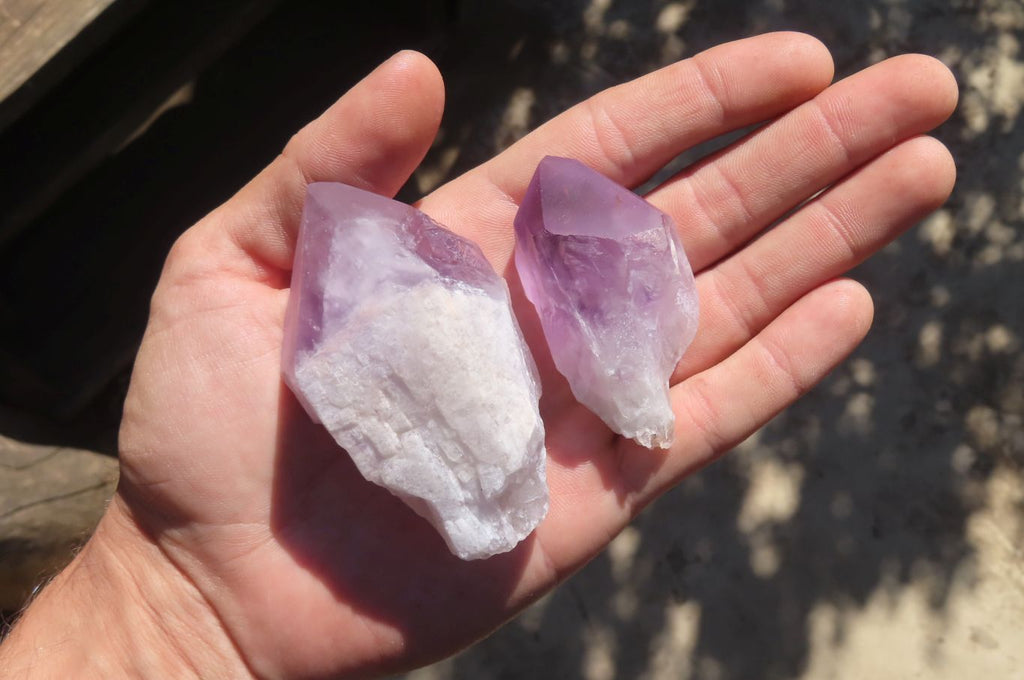 Polished Jacaranda Amethyst Crystals x 12 From Mumbwa, Zambia - Toprock Gemstones and Minerals 
