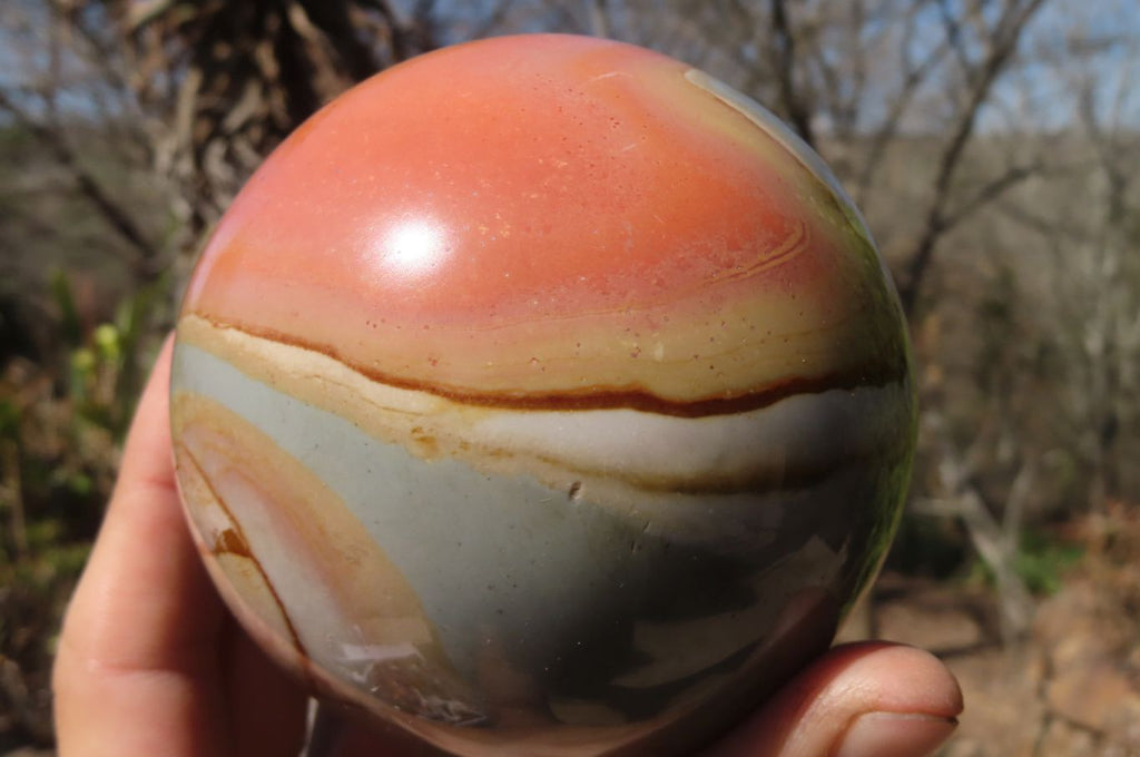 Polished Polychrome Jasper Spheres x 2 From Mahajanga, Madagascar - Toprock Gemstones and Minerals 
