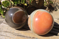 Polished Polychrome Jasper Spheres x 2 From Mahajanga, Madagascar - Toprock Gemstones and Minerals 
