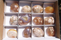 Polished Ocean Flower Agate Galet / Palm Stones x 12 From Antsahalova, Madagascar - Toprock Gemstones and Minerals 