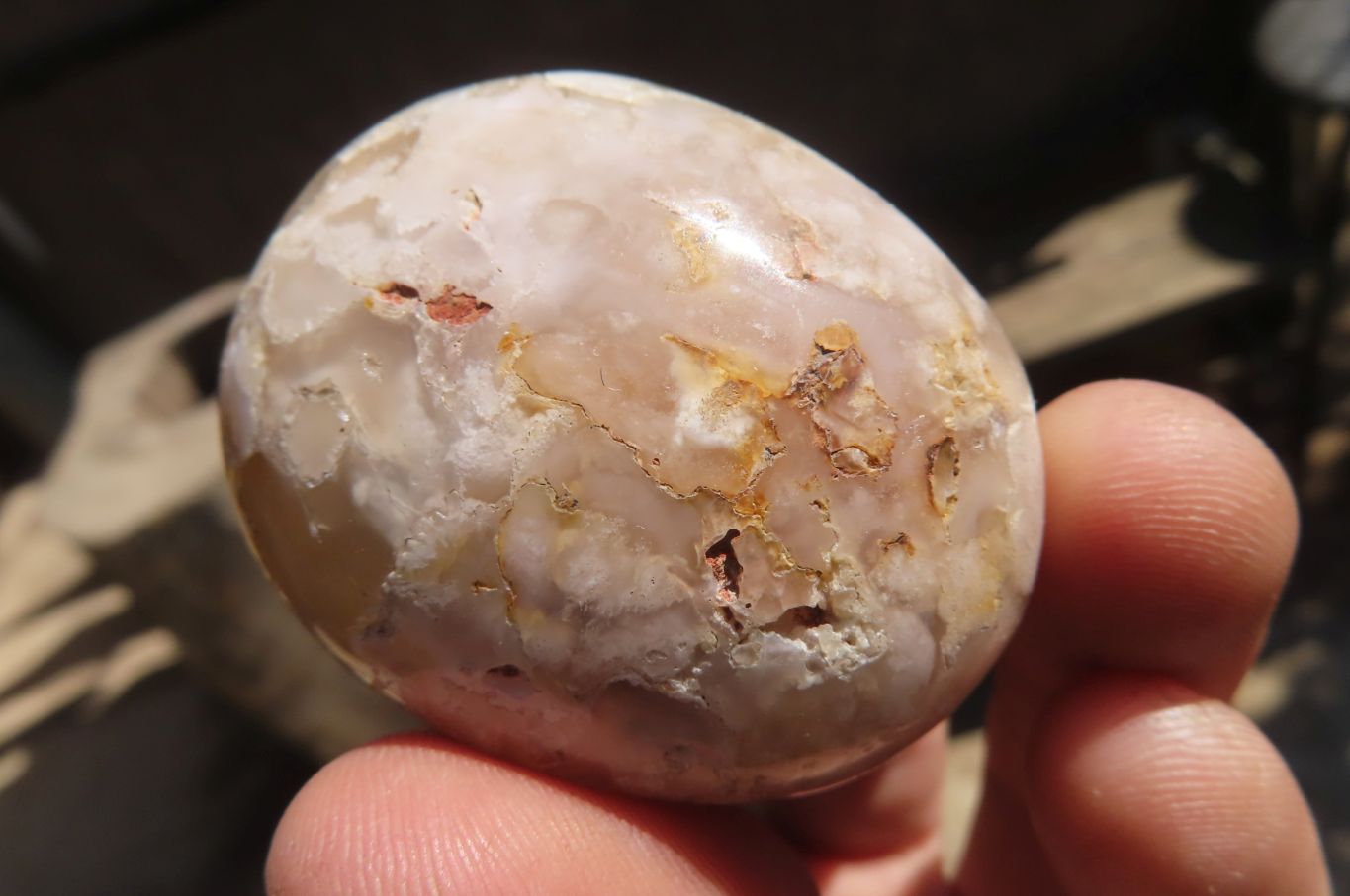 Polished Ocean Flower Agate Galet / Palm Stones x 12 From Antsahalova, Madagascar - Toprock Gemstones and Minerals 