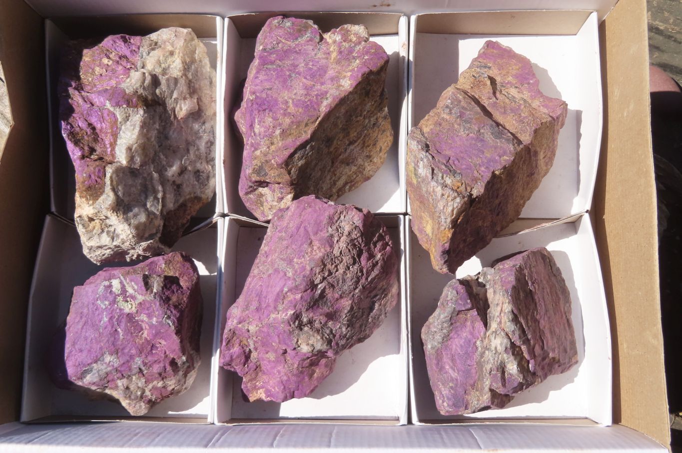 Natural Metallic Purpurite Cobbed Specimens x 6 From Erongo, Namibia - Toprock Gemstones and Minerals 