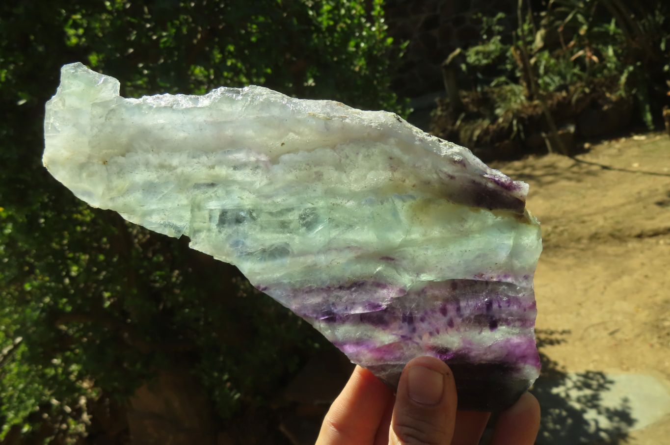 Polished On One Side Watermelon Fluorite Specimens x 2 From Uis, Namibia - Toprock Gemstones and Minerals 