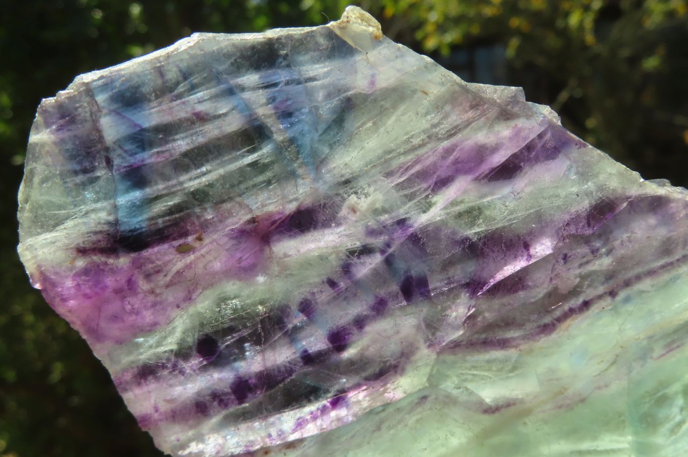 Polished On One Side Watermelon Fluorite Specimens x 2 From Uis, Namibia - Toprock Gemstones and Minerals 