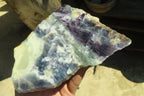 Polished On One Side Watermelon Fluorite Specimens x 2 From Uis, Namibia - Toprock Gemstones and Minerals 