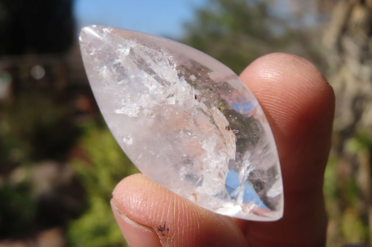 Polished Clear Quartz "Angel Tears" Pendant Pieces x 20 From Madagascar - Toprock Gemstones and Minerals 