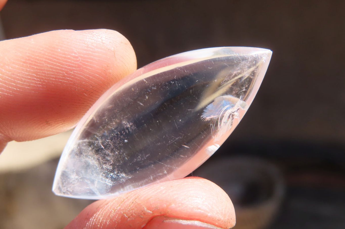 Polished Clear Quartz "Angel Tears" Pendant Pieces x 20 From Madagascar - Toprock Gemstones and Minerals 