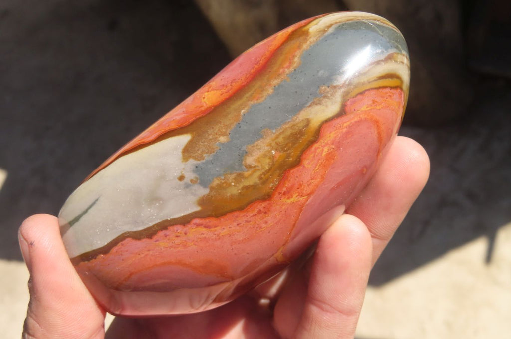 Polished Polychrome Jasper Standing Free Forms x 4 From Mahajanga, Madagascar - Toprock Gemstones and Minerals 