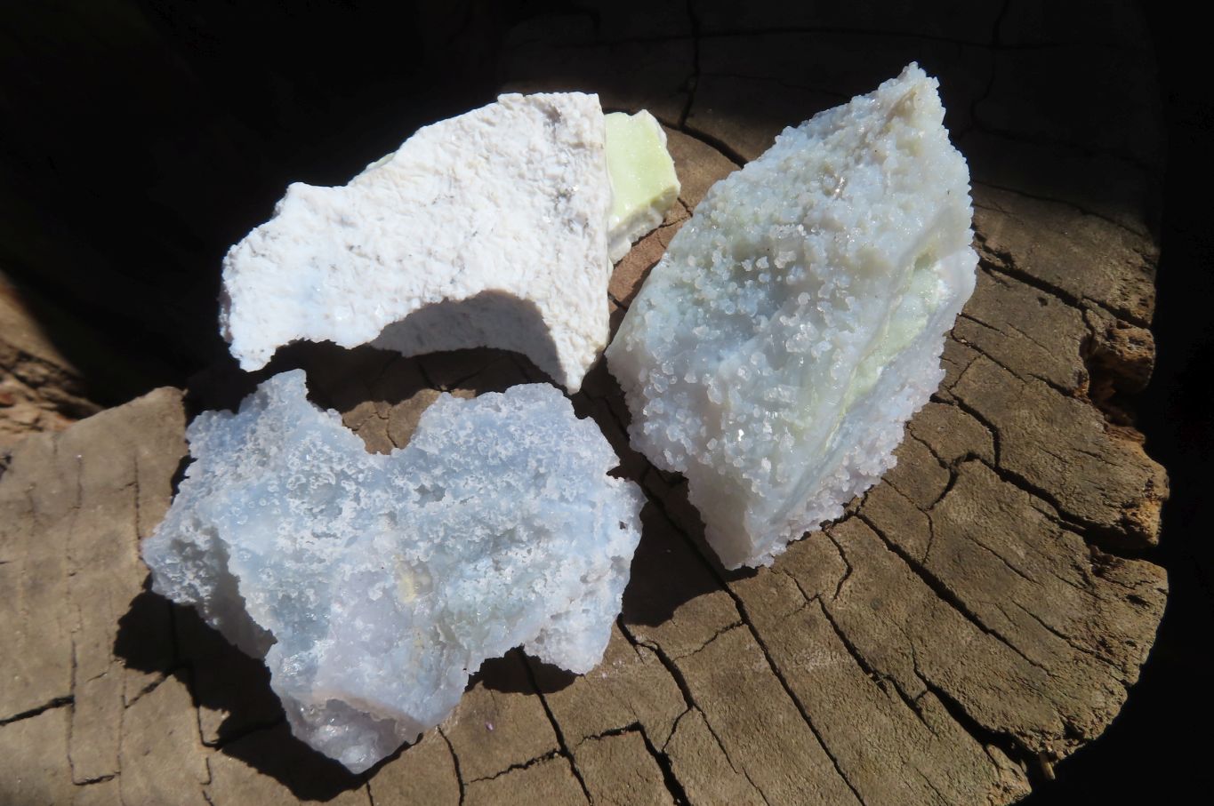 Natural Etched Blue Chalcedony Specimens x 35 From Nsanje, Malawi - Toprock Gemstones and Minerals 
