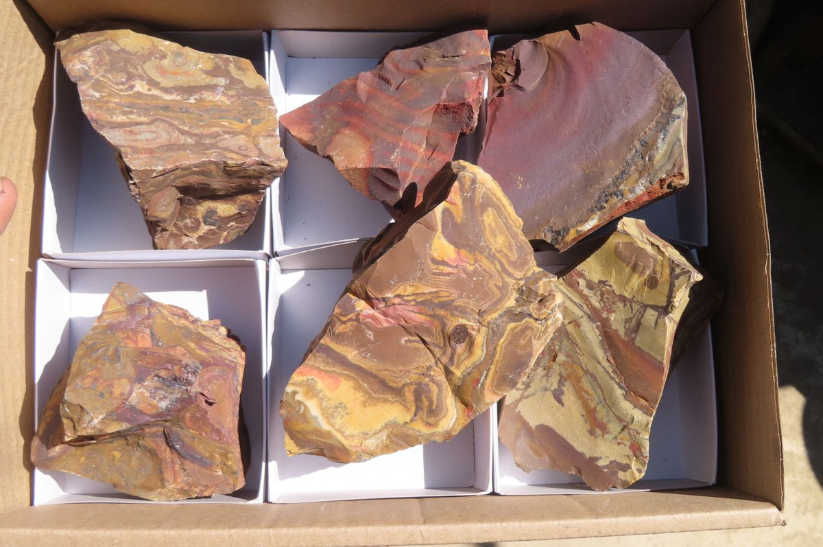 Natural Nguni Jasper Cobbed Specimens x 6 From Prieska, South Africa - Toprock Gemstones and Minerals 