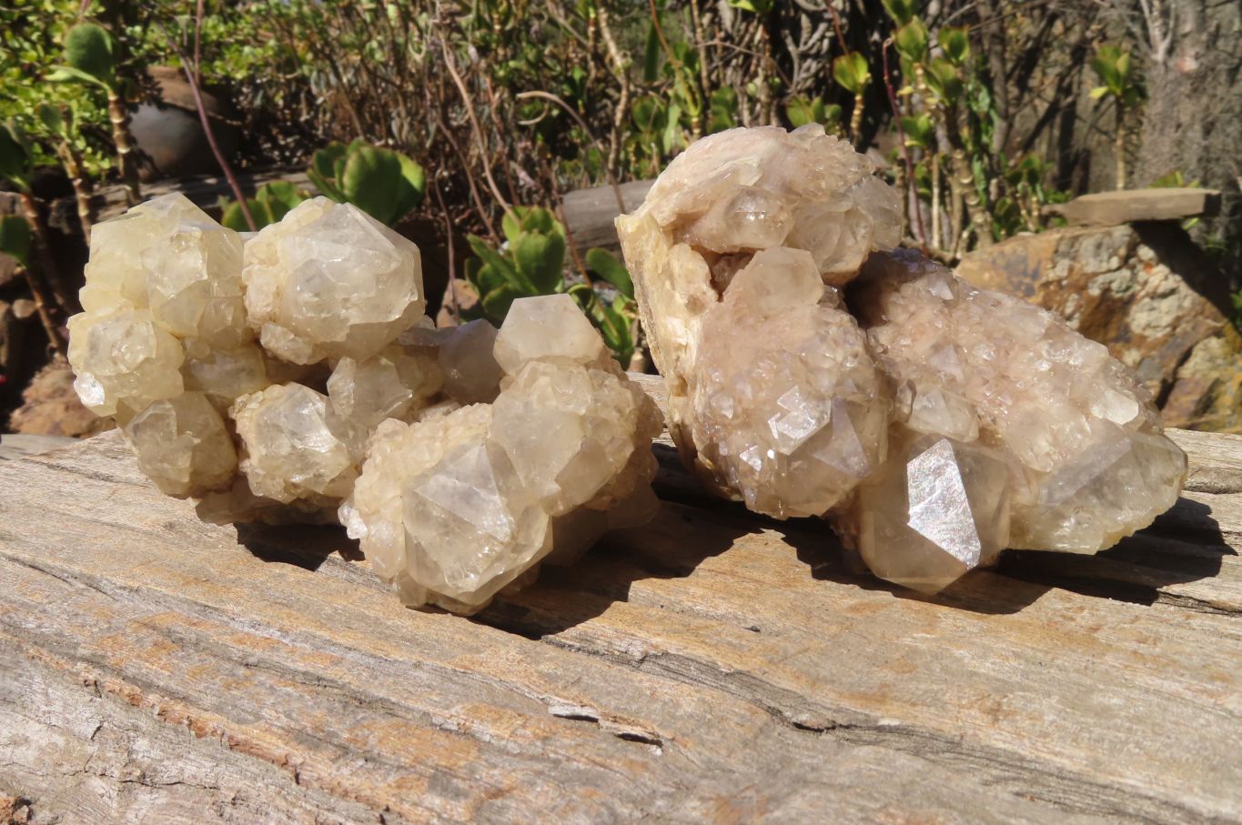 Natural Smokey Quartz Clusters x 2 From Luena, Congo - Toprock Gemstones and Minerals 
