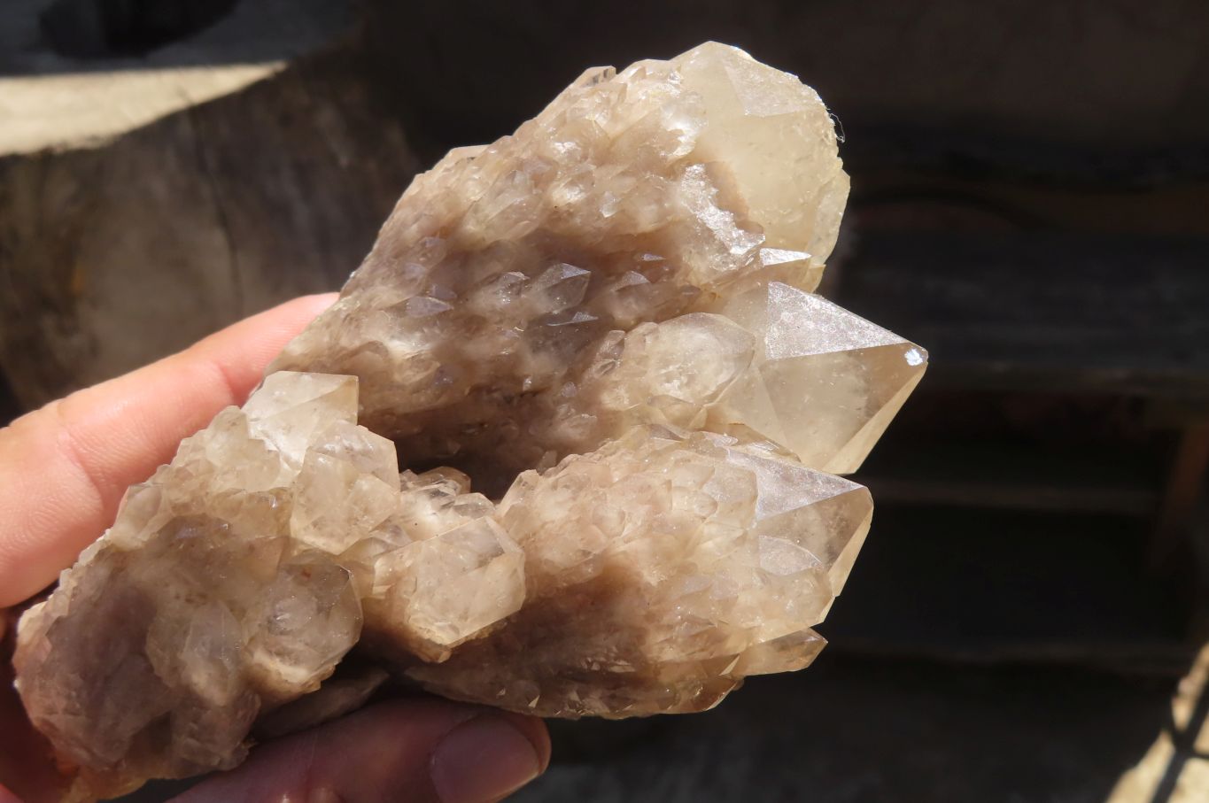 Natural Smokey Quartz Clusters x 2 From Luena, Congo - Toprock Gemstones and Minerals 