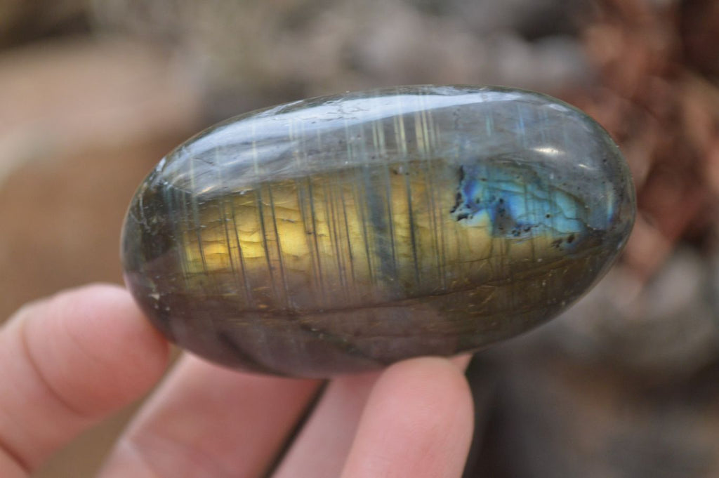 Polished Labradorite Galet / Palm Stones x 12 From Tulear, Madagascar - Toprock Gemstones and Minerals 