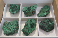 Natural Silky Malachite Specimens x 6 From Kasompe, Congo - Toprock Gemstones and Minerals 