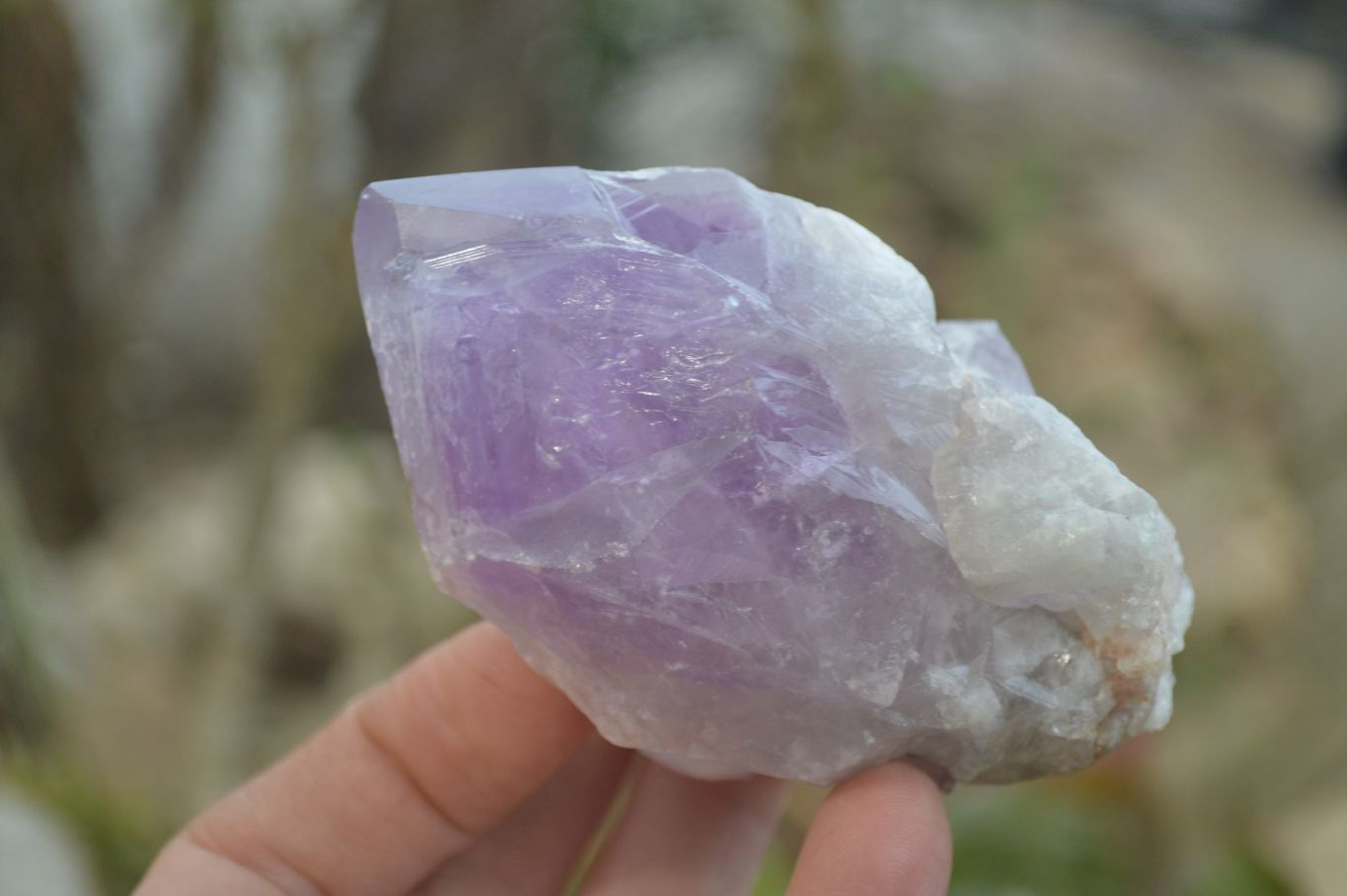 Polished Jacaranda Amethyst Single Crystals x 6 From Mumbwa, Zambia - Toprock Gemstones and Minerals 