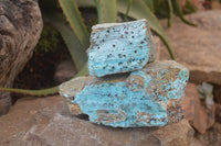 Natural Chrysocolla Dolomite Specimens x 2 From Likasi, Congo - Toprock Gemstones and Minerals 