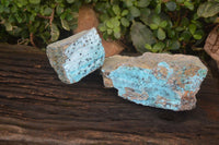 Natural Chrysocolla Dolomite Specimens x 2 From Likasi, Congo - Toprock Gemstones and Minerals 