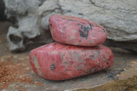 Polished Rhodonite Free Forms x 5 From Zimbabwe - Toprock Gemstones and Minerals 