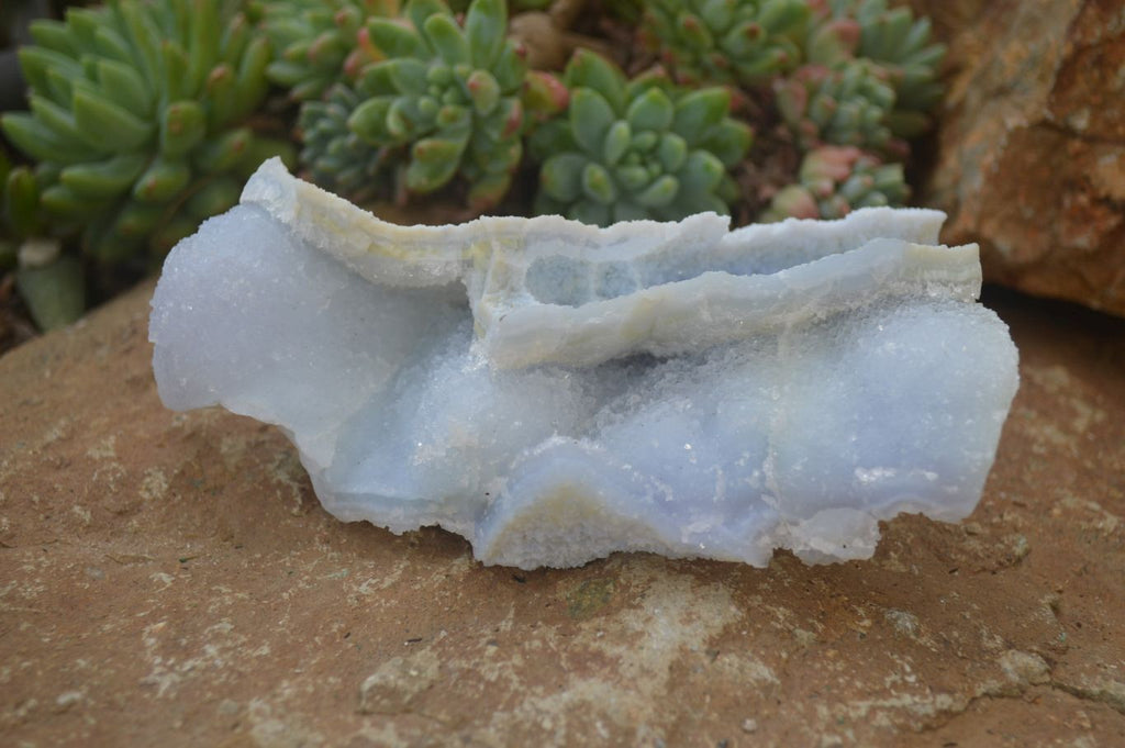 Natural Etched Blue Chalcedony Specimens x 3 From Nsanje, Malawi - Toprock Gemstones and Minerals 