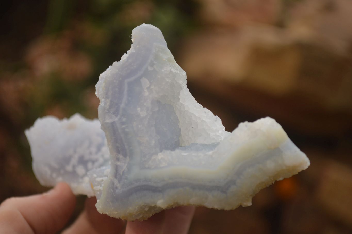 Natural Etched Blue Chalcedony Specimens x 3 From Nsanje, Malawi - Toprock Gemstones and Minerals 