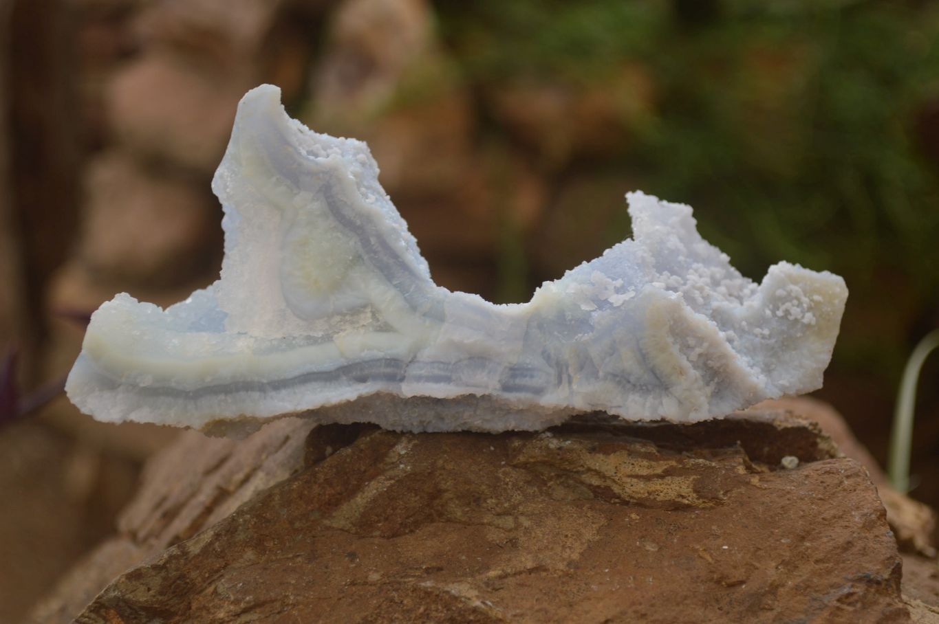 Natural Etched Blue Chalcedony Specimens x 3 From Nsanje, Malawi - Toprock Gemstones and Minerals 