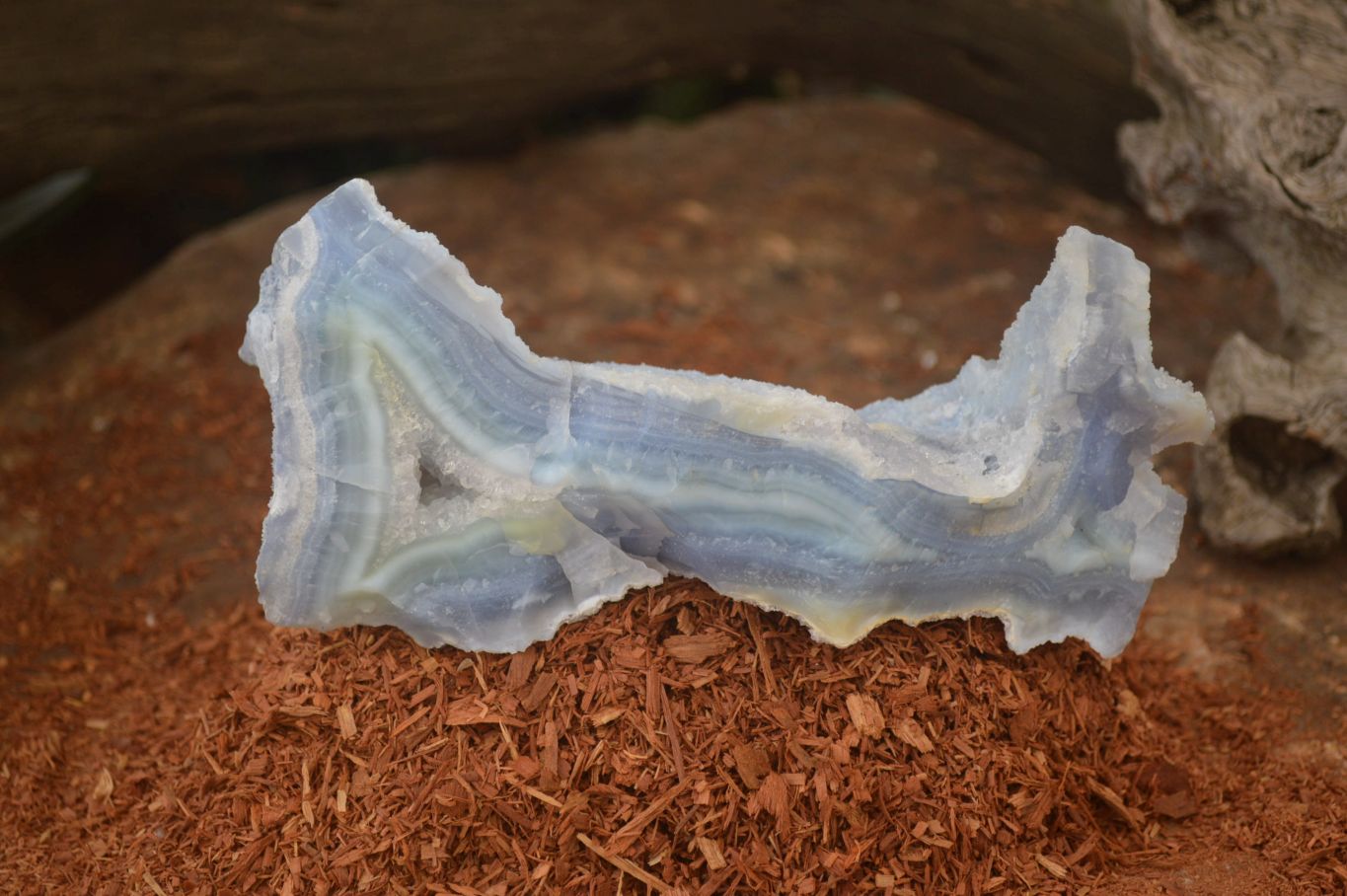Natural Etched Blue Chalcedony Specimens x 3 From Nsanje, Malawi - Toprock Gemstones and Minerals 