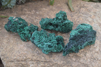 Natural Silky Malachite Specimens x 4 From Kasompe, Congo - Toprock Gemstones and Minerals 
