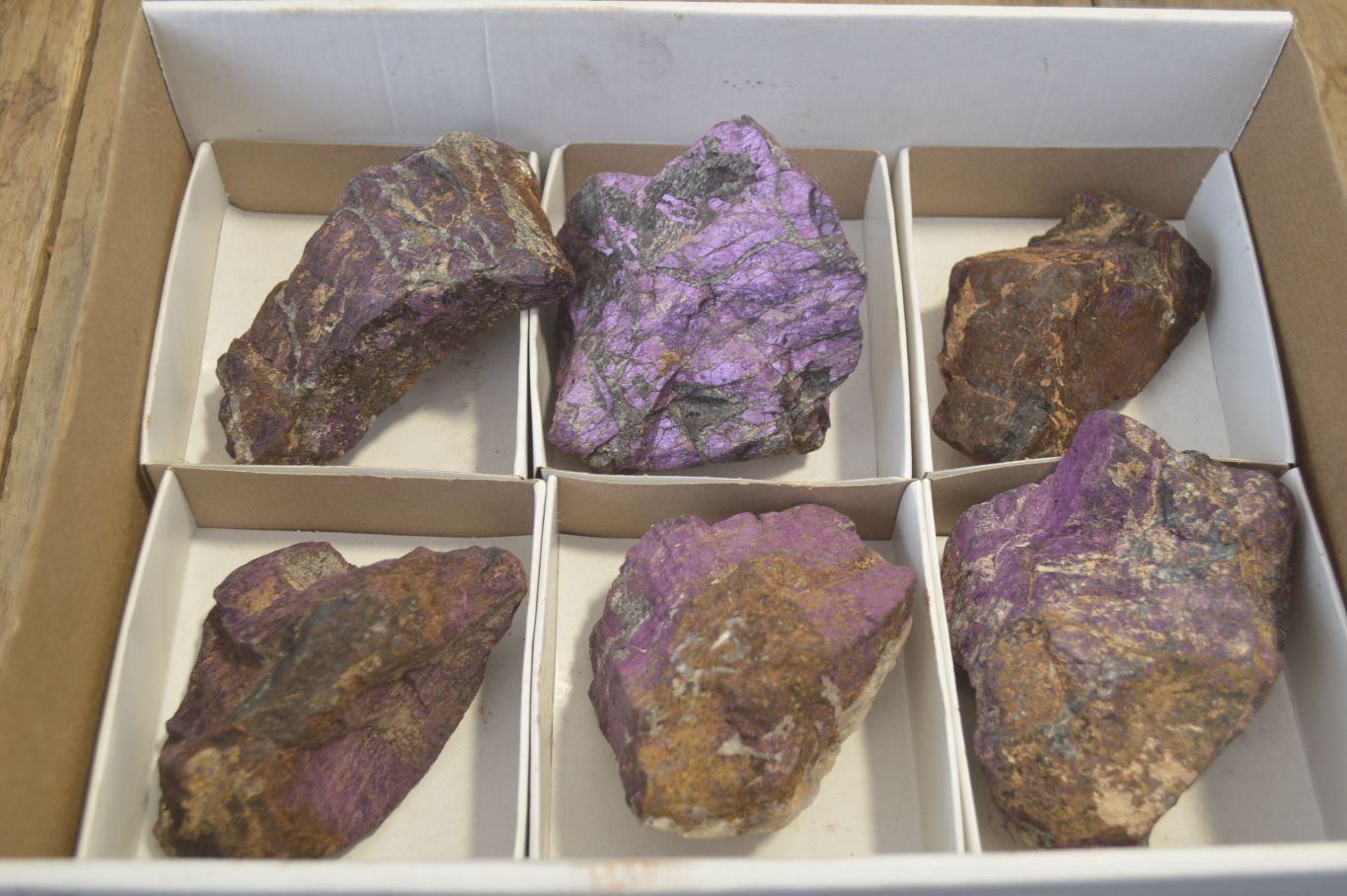 Natural Metallic Purpurite Cobbed Specimens x 6 From Namibia - Toprock Gemstones and Minerals 