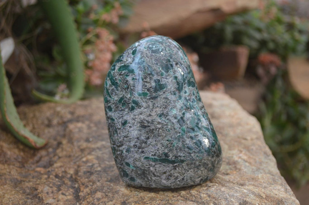 Polished Rare Emerald Mica In Matrix Standing Free Form x 1 From Mutoko, Zimbabwe - Toprock Gemstones and Minerals 